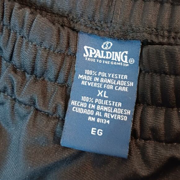 Spalding Track Pants Mens XL 40X32 Black/Red Stripes Performance Embroidered Y2K - Picture 7 of 15